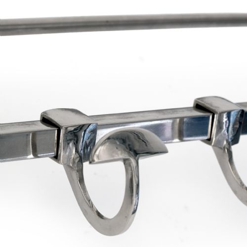 DECO STYLE FRENCH NICKEL PLATED COAT AND HAT RACK - ADDITIONAL PHOTO 2