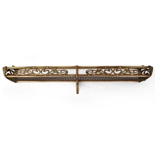 RARE ART NOUVEAU STYLE BRASS PULLMAN LUGGAGE RACK - ADDITIONAL PHOTO 1