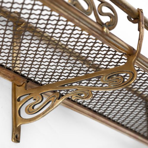 RARE ART NOUVEAU STYLE BRASS PULLMAN LUGGAGE RACK - ADDITIONAL PHOTO 2