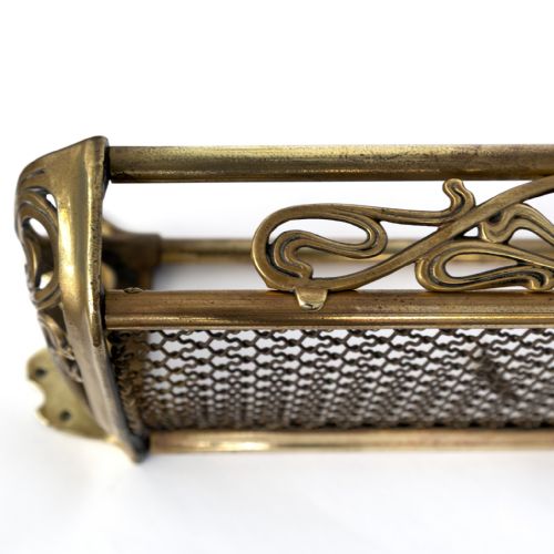 RARE ART NOUVEAU STYLE BRASS PULLMAN LUGGAGE RACK - ADDITIONAL PHOTO 3