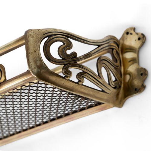 RARE ART NOUVEAU STYLE BRASS PULLMAN LUGGAGE RACK - ADDITIONAL PHOTO 4