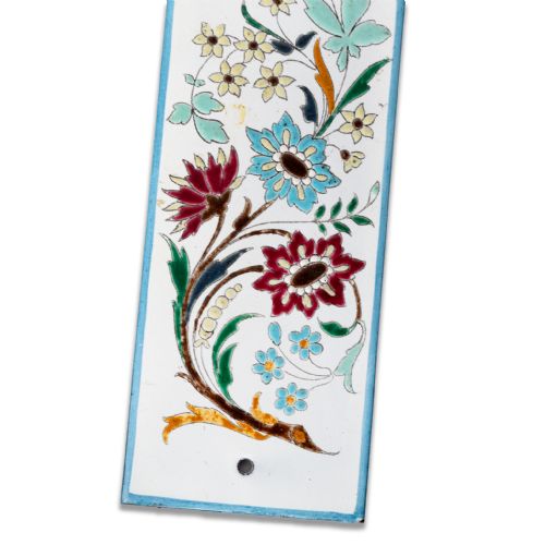ANTIQUE ENAMEL DOOR PUSH PLATE - ADDITIONAL PHOTO 1