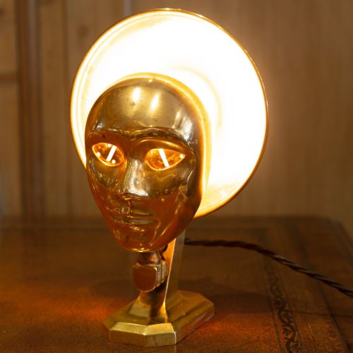 BRASS TABLE LAMP INSPIRED BY FRITZ LANG'S FILM METROPOLIS - ADDITIONAL PHOTO 9