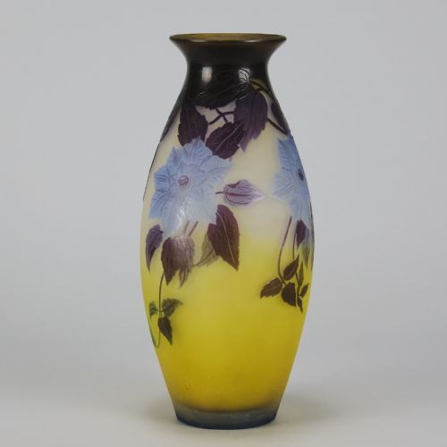 ART NOUVEAU CAMEO GLASS BLUE FLOWER VASE BY EMILE GALL - ADDITIONAL PHOTO 5