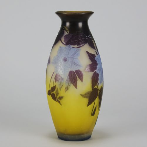 ART NOUVEAU CAMEO GLASS BLUE FLOWER VASE BY EMILE GALL - ADDITIONAL PHOTO 6