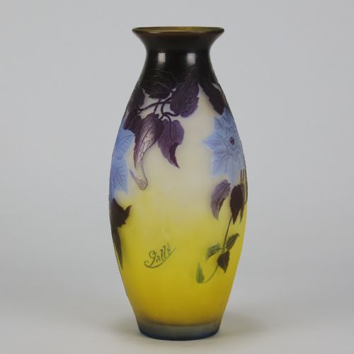 ART NOUVEAU CAMEO GLASS BLUE FLOWER VASE BY EMILE GALL - ADDITIONAL PHOTO 7