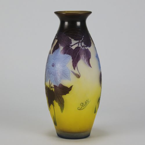 ART NOUVEAU CAMEO GLASS BLUE FLOWER VASE BY EMILE GALL - ADDITIONAL PHOTO 8
