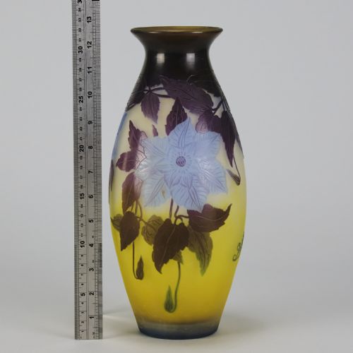 ART NOUVEAU CAMEO GLASS BLUE FLOWER VASE BY EMILE GALL - ADDITIONAL PHOTO 9