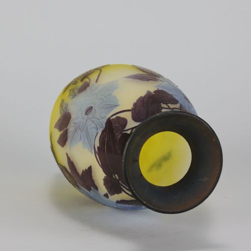 ART NOUVEAU CAMEO GLASS BLUE FLOWER VASE BY EMILE GALL - ADDITIONAL PHOTO 10