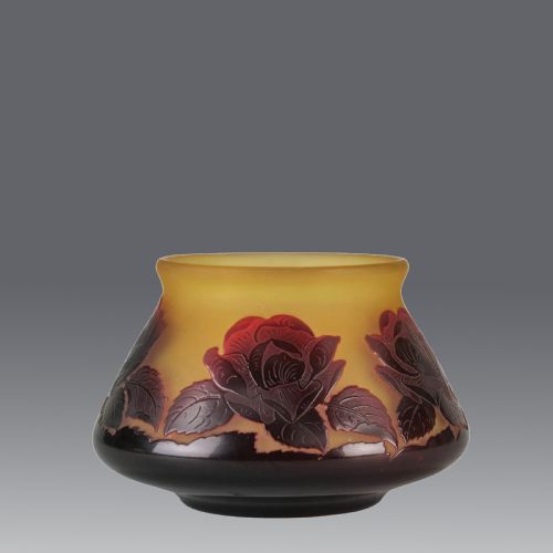 20TH CENTURY CAMEO GLASS VASE ENTITLED FLORAL BOWL BY PAUL NICOLAS - ADDITIONAL PHOTO 1