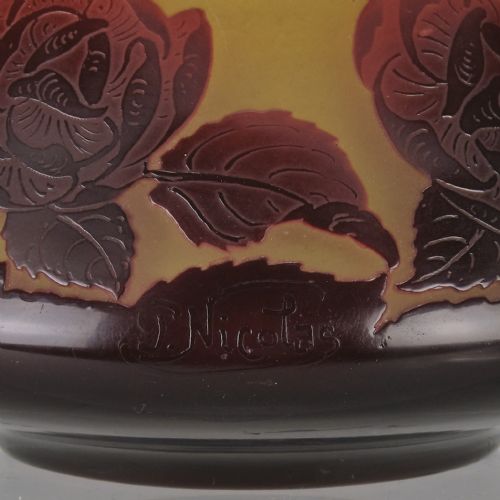 20TH CENTURY CAMEO GLASS VASE ENTITLED FLORAL BOWL BY PAUL NICOLAS - ADDITIONAL PHOTO 15