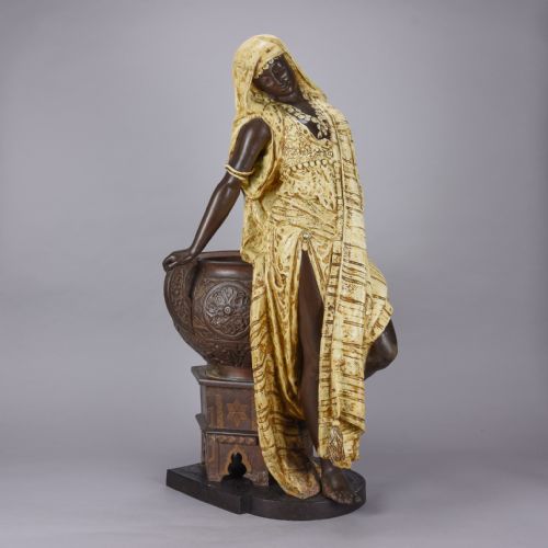 LATE 19TH CENTURY POLYCHROMED SCULPTURE ENTITLED ROMANTIC BEAUTY BY ARTHUR WAAGEN - ADDITIONAL PHOTO 2