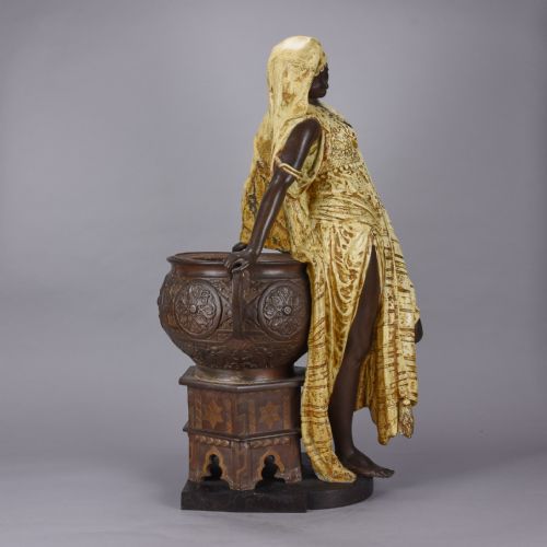 LATE 19TH CENTURY POLYCHROMED SCULPTURE ENTITLED ROMANTIC BEAUTY BY ARTHUR WAAGEN - ADDITIONAL PHOTO 3