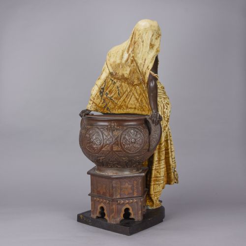 LATE 19TH CENTURY POLYCHROMED SCULPTURE ENTITLED ROMANTIC BEAUTY BY ARTHUR WAAGEN - ADDITIONAL PHOTO 4