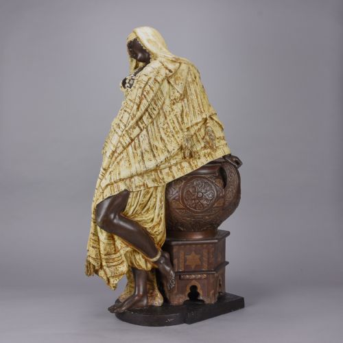 LATE 19TH CENTURY POLYCHROMED SCULPTURE ENTITLED ROMANTIC BEAUTY BY ARTHUR WAAGEN - ADDITIONAL PHOTO 8