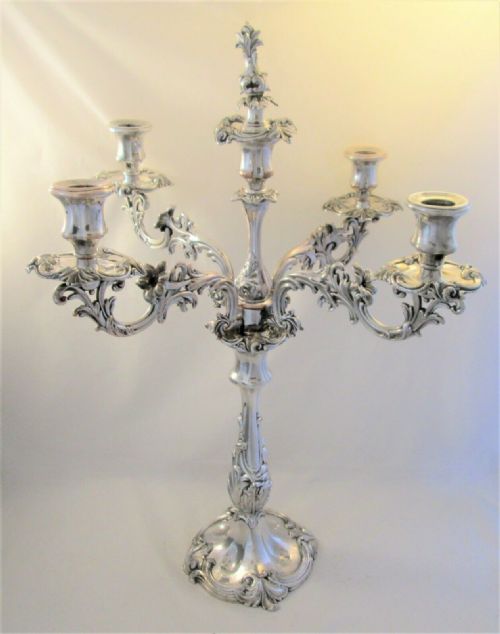 Large 5 Branch Old Sheffield Plate Candelabra by Dixon & Sons C1830