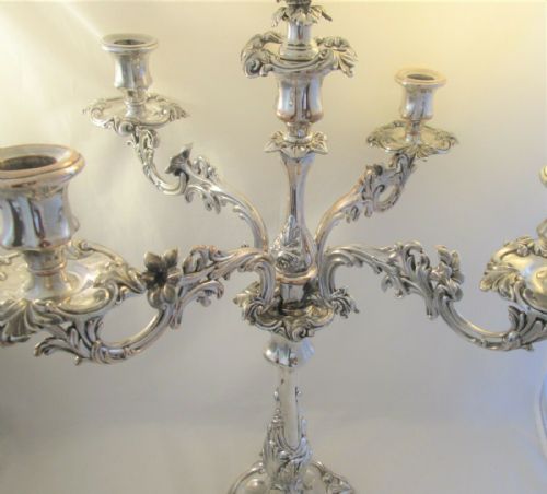 fig 1. Large 5 Branch Old Sheffield Plate Candelabra by Dixon & Sons c1830