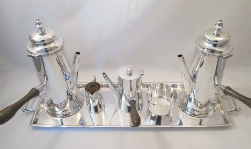 Art Deco Piece Silver Plated Chocolate / Coffee Set