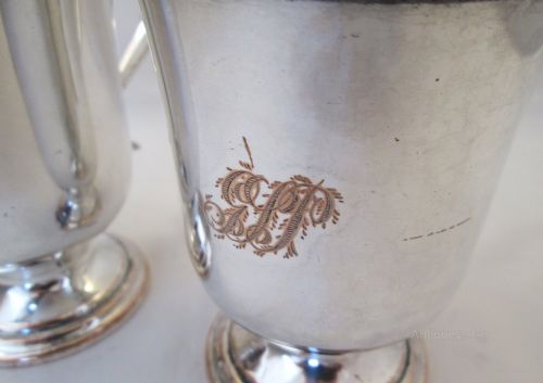 fig 1. Pair of Georgian Old Sheffield Plate Half Pint Tankards c1800