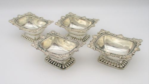 Good Set of 4 19th Century Silver Plated Salts