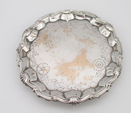 Very Rare Early Old Sheffield Plated Card Tray C1760