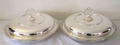 Fabulous Pair of Large Silver Plated Tureens - Harrods - 14"