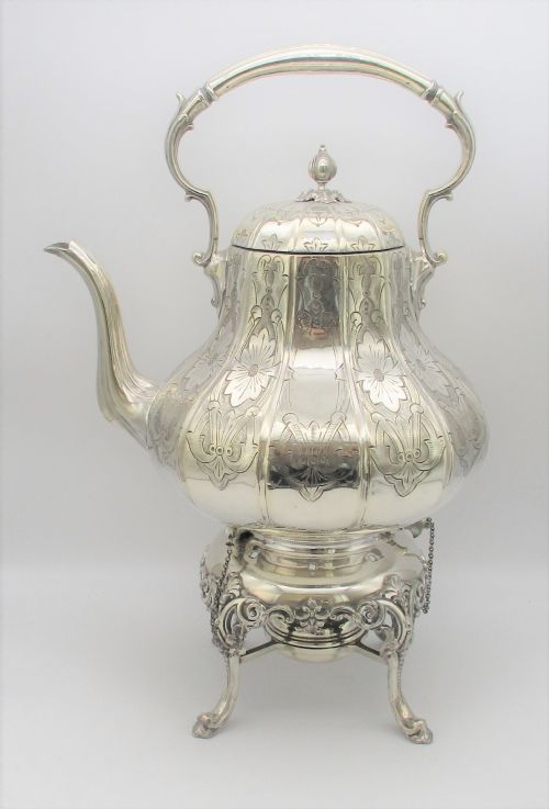 Stunning Large Silver Plated Spirit Kettle C1860
