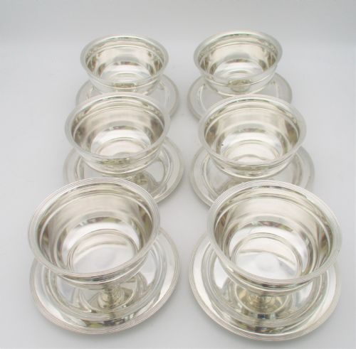 Fabulous Set of 6 Silver Plated Dessert Bowl C1900