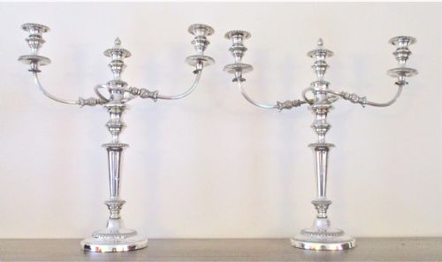 A Good Pair of 19th Century Silver Plated Candelabra