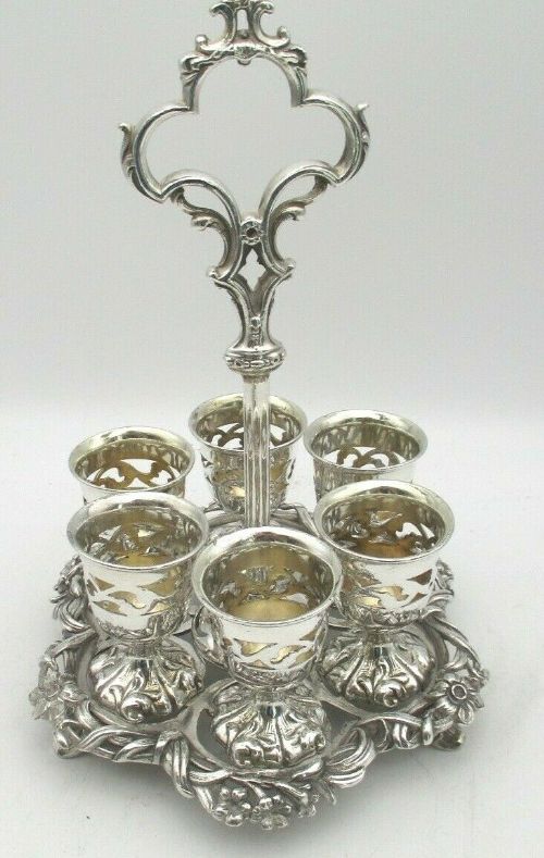 fig 1. A Fine Silver Plated Egg Cruet by Broadhead & Atkin c1850
