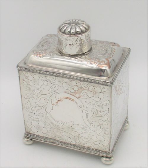 fig 1. A Fine 19th Century Silver Plated Tea Caddy