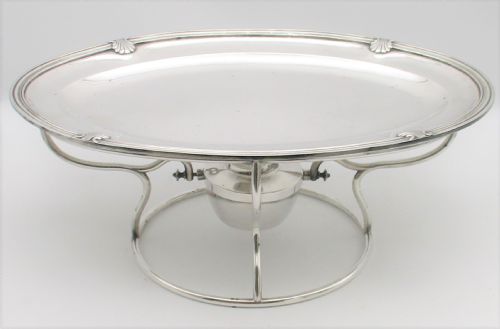 19th Century Silver Plated Platter & Reversible Dish Ring