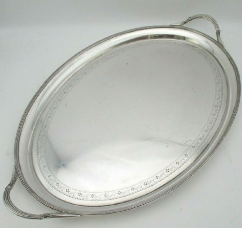 fig 1. Large Art Deco Silver Plated Serving Tray by Barker Ellis c1930