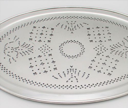 FINE 19TH CENTURY SILVER PLATED MAZARINE DRAINING TRAY - ADDITIONAL PHOTO 2