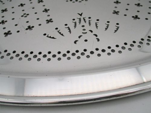 FINE 19TH CENTURY SILVER PLATED MAZARINE DRAINING TRAY - ADDITIONAL PHOTO 6