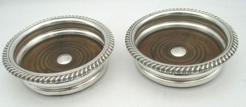 A Fine Pair of 19th Century Silver Plated Wine Bottle Coasters