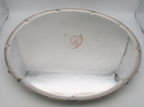Very Large Circular Old Sheffield Plated Tray C1790 18"