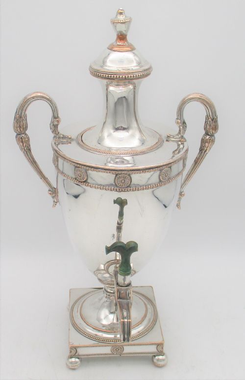 fig 1. Unusual Small Old Sheffield Plated Urn with Crest c1790 13
