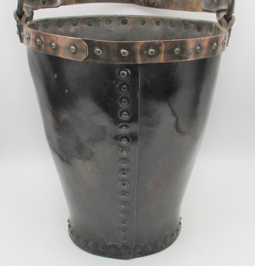 19th Century Leather Fire Bucket by Nobes & Hunt