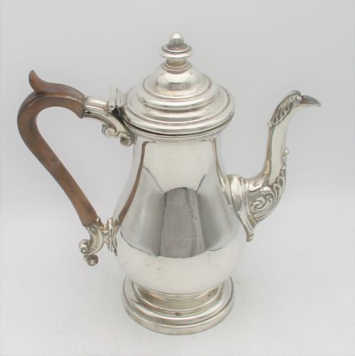 Small 19th Century Silver Plated Coffee Pot with Anchor Crest