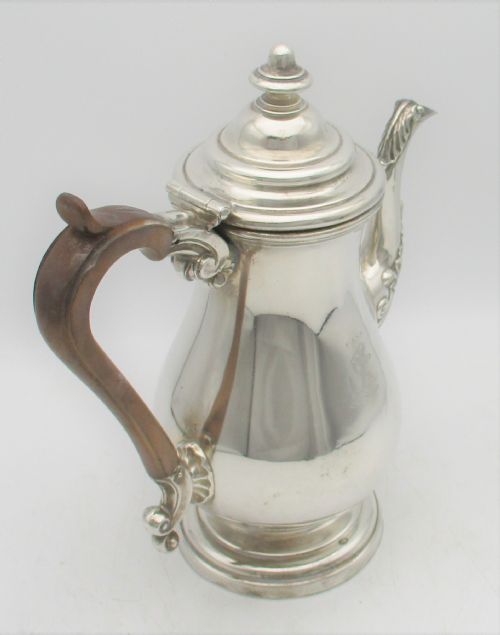 fig 1. Small 19th Century Silver Plated Coffee Pot with Anchor Crest