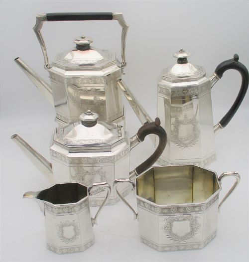 Fine 5 Piece Silver Plated Tea Set by Thomas Bradbury & Sons 1883