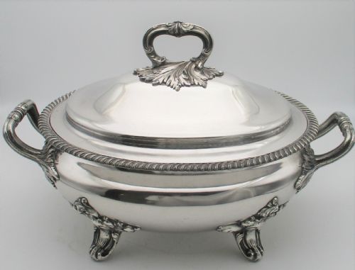 fig 1. Fine Large Silver Plated Soup Tureen by Padley Parkin & Co