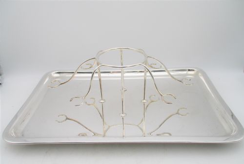 Rare Edwardian Silver Plated Drinks Tray / Stand C1910