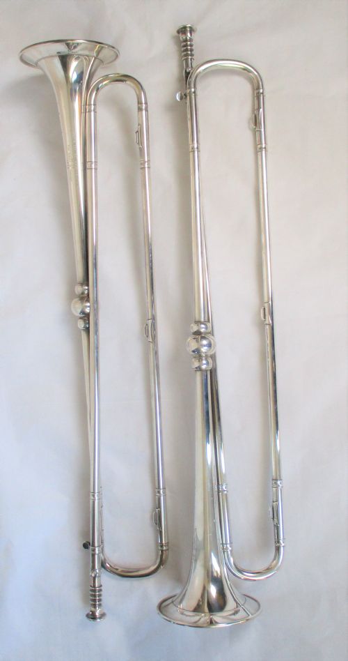 fig 1. A Pair of Ceremonial Trombones by Hawkes & Son 1928