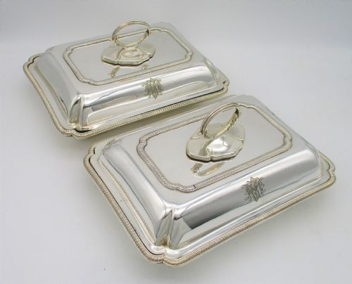 Small Pair of Silver Plated Tureens