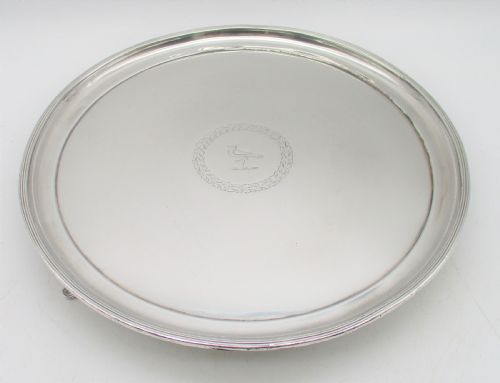 Old Sheffield Plated Card Tray with Crest C1820