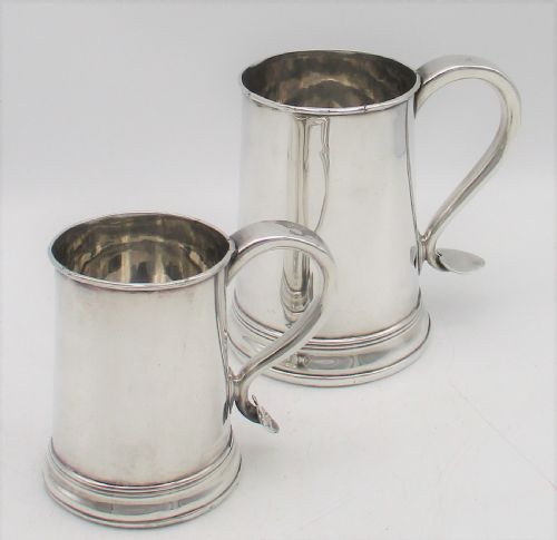fig 1. Pair of Old Sheffield Plated Tankards N Smith & Co c1780