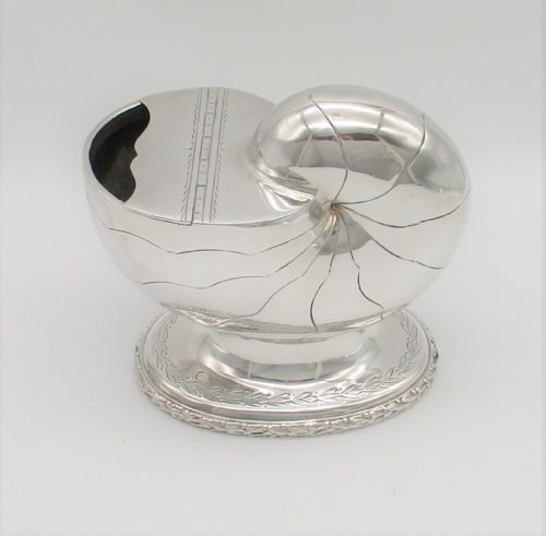 Late 19th Century Silver Plated Spoon Warmer - Nautilus Shell - Atkin Bros