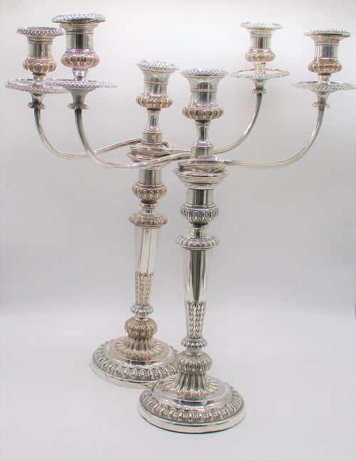 A Pair of Old Sheffield Plated Candelabra C1830